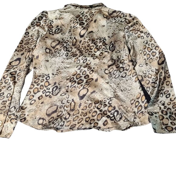 Antilia Femme Womens Button Up Blouse Multicolor Size Medium Polyester Blend - Picture 2 of 12